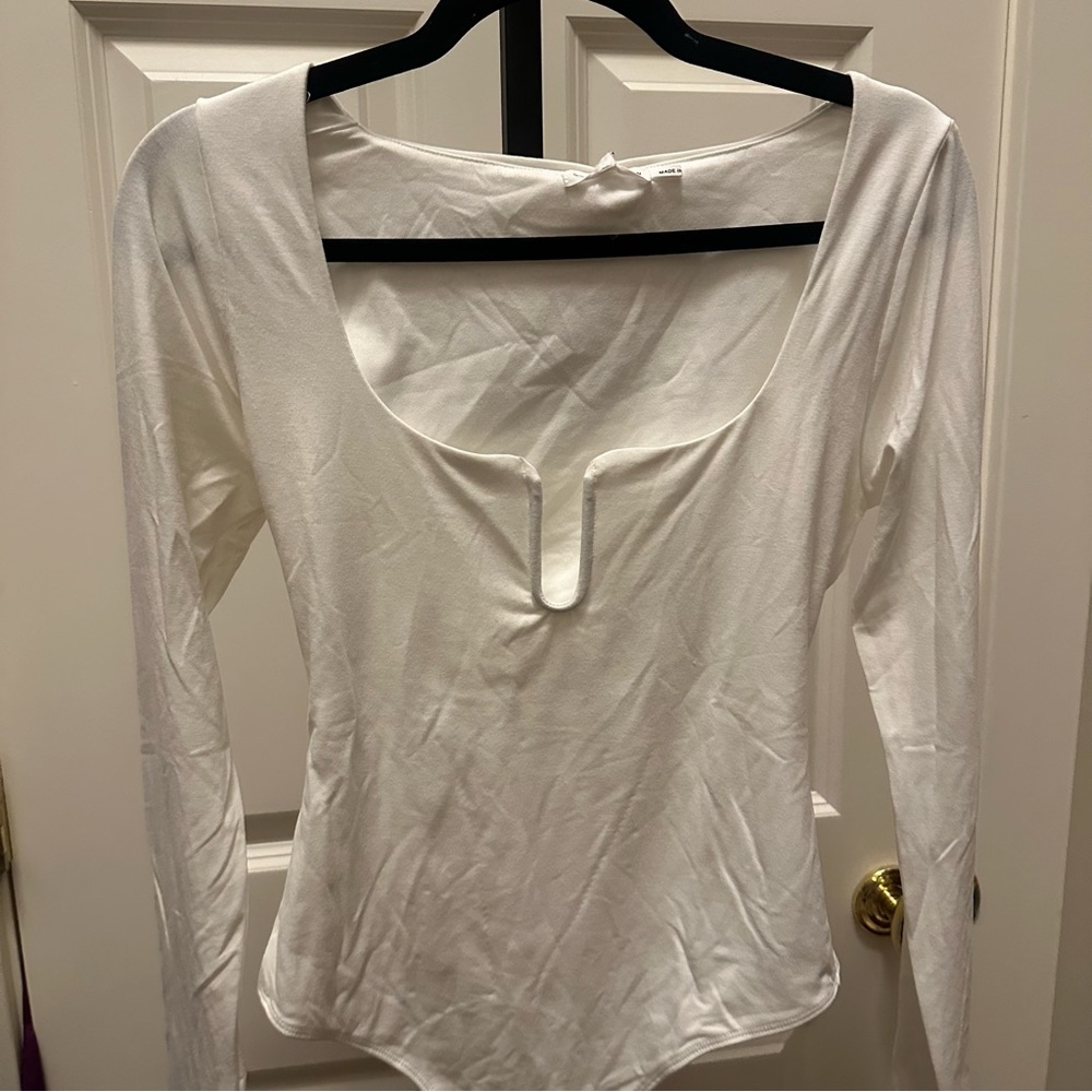 Good American STRETCH JERSEY U RING BODYSUIT in Ivory Size 2 NEW - Picture 14 of 16